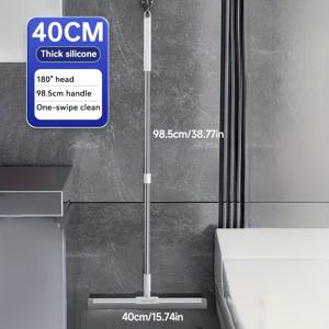 TEMU 다기능 빗자루 38.78인치(약 98.5cm) 손잡이 바닥 스크래퍼, 가정용 바닥 청소, 욕실, 유리창 및 얼룩 제거에 적합