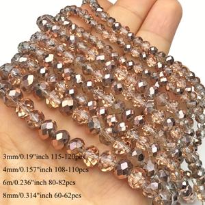 TEMU 오스트리아 인공 AB 표면 로즈 골드 컬러 면 처리된 플랫 라운드 스페이서 비즈 & 비즈 세트, DIY 핸드메이드 여성 목걸이 팔찌 귀걸이 액세서리 제작용 3/4/6/8mm