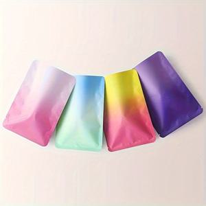 TEMU 120개 그라데이션 알루미늄 포일 파우치 - 옴브레 디자인의 무광 비닐 봉투, 마스크, 선물, 보석 및 장신구 보관에 적합 - 선물 및 장신구를 위한 내구성이 뛰어나고 다용도 포장 용품 | 무광 엔드 백 | 비닐 선물 가방