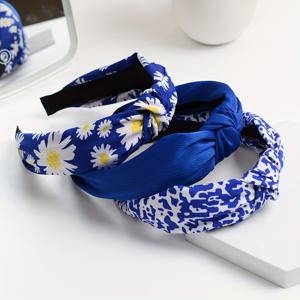 TEMU 3개 세트 로얄 여름 드림 데이지 와이드 브림 매듭 헤어밴드