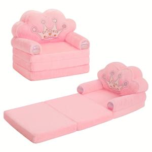 TEMU 핑크 공주 의자 1개, 생일 크리스마스용 접이식 어린이 소파 선물
