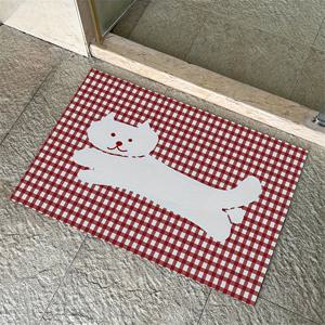 TEMU 1개 체크무늬 고양이 욕실 미끄럼방지 매트 부드러운 바닥매트 화장실 문 앞 매트 주방용 범용 바닥매트