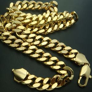 TEMU 남성용 골드 스테인리스 스틸 스트리트 캐주얼 파티 목걸이, 힙합 럭셔리 패션 파티에 완벽한 청크형 6면 광택 체인 특징