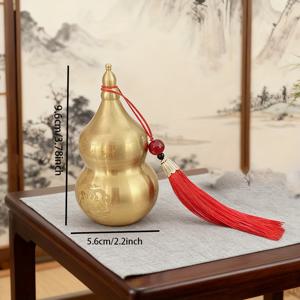 TEMU 수집용 피규어, 황동 불길 막는 용병 병 - 빨간 술이 달린 중국식 주방 장식, 전통 풍수 장식으로 화재 방지, 길상 행운의 부적 - 전기 필요 없음, 가정, 레스토랑 또는 결혼식 장식에 이상적, 풍수 장식품, 고풍스러운 외관, 광택 마감, 수공예 느낌, 레스토랑 장식, 내구성 있는 금속, 홈 데코레이터