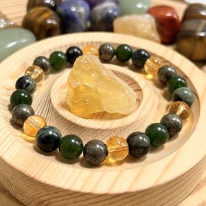 TEMU 번영 조화석 구슬 8mm 천연 캄바바 재스퍼 파이라이트 & 황수정 수제 구슬 행운의 구슬 & 접지 안정성 풍요 레트로 주얼리 액세서리 발렌타인데이, 아버지의 날, 어머니의 날 휴일 선물 데일리웨어