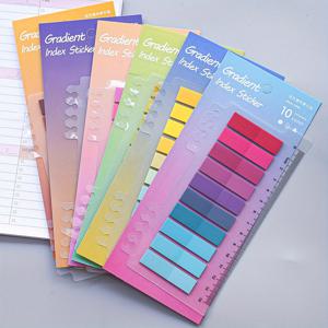 TEMU 1200 형광 PET 투명 접착식 포스트잇, 생생한 혼합 색상 코딩 마커, 직사각형, 캘리퍼스 포함, 색인, 메모 정리, 시험 핵심 포인트 강조에 적합