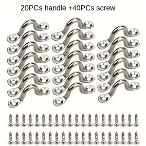 TEMU 60개 해양용 U자형 아이볼트 (손잡이 20개 + 나사 40개, 스테인리스 스틸 소재, 요가 스윙 로프, 의자 해먹, 해양 리깅용)