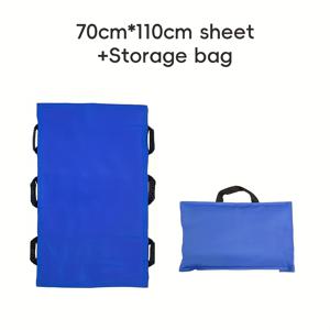 TEMU 장애인 및 장애인을 위해 설계된 이동 매트, 110cm x 70cm, 쉬운 그립 핸들, 내구성, 무취, 안전한 이송 및 이동, 가정 보조에 적합, 파란색, 사용하기 편리, 세척 용이, 튼튼하고 내구성이 뛰어난 매트