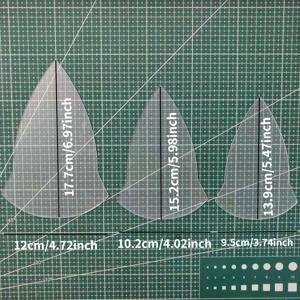 TEMU 재사용 가능한 아크릴 꽃잎 캡 템플릿 3개 세트 - 투명 커팅 자, 정밀 커팅 가이드, 선캡, 패치워크 및 재봉, 플로럴 물방울 레이스 패턴, 장식 모자 디자인, 정밀 커팅 도구에 적합
