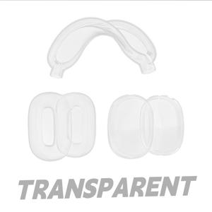 TEMU 에어팟 맥스 헤드폰 케이스 세트, 완벽한 핏, 5피스 투명 TPU 소재, 헤드밴드 커버, 이어컵 커버, 이어폰 커버 포함, 5가지 투명 컬러: 화이트, 블랙, 퍼플, 블루, 핑크, 무선 헤드폰 액세서리, 에어팟 맥스 헤드폰 보호 세트용