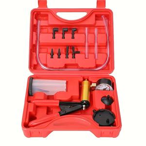TEMU 자동차용 핸드 헬드 블리딩 키트, 보호 케이스 포함, 원맨 클러치 블리딩 시스템, 휴대용 내구성 진공 펌프 테스터 세트, 수동 진공 압력 펌프, 진공 게이지 포함