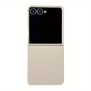 TEMU 플립 시리즈 스킨감촉 투톤 단색 풀커버 낙하 방지 보호 케이스, 창의적이고 심플하며 니치한 스타일, 삼성 갤럭시 Z 플립3, Z 플립4, Z 플립5, Z 플립6, Z 플립7 호환