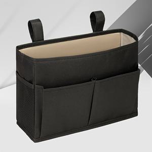 TEMU 침대 옆 수납 가방/선반, 이중 침대, 병원 침대 및 기숙사 침대 레일에 적합, 안경, 책, 휴대폰 및 열쇠 보관 가능 (라이트 핑크)