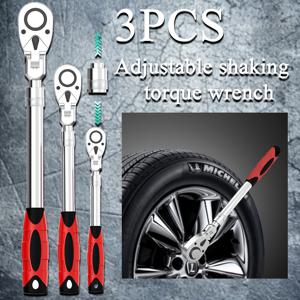 TEMU 3개 세트 래칫 렌치 41.5*17.2*4cm/16.33*6.77인치, 고토크 톱니바퀴 렌치 키트 (자전거 및 자동차용), 크롬 바나듐 스틸, 인체공학적 양방향 디자인 & 퀵릴리스 소켓 포함, 자동차 수리 및 DIY