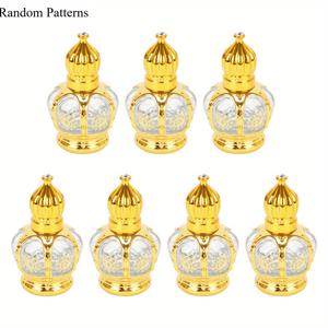 TEMU 7개/세트 고급 골드 에센셜 오일 롤러 병 | 15ml 리필 가능 향수 병, 유리 롤온, 손세척 전용, 원형