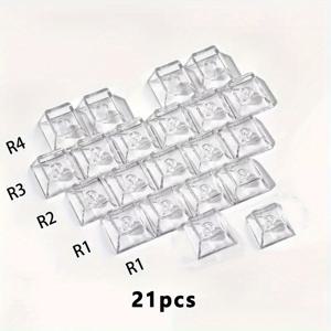 TEMU 하트 모양 투명 사이드 각인 키캡, 순백색, 체리 고투명 캐릭터 PBT 소재 듀얼 컬러 프레스 몰드, 6.25U 61 68 75 84 87 98 99 100 104 108 호환