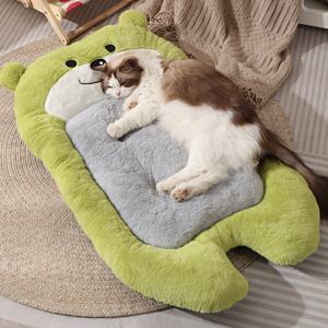 TEMU 고급스러운 오버사이즈 고양이 침대 및 매트 (애완동물용), 실내 강아지 매트 및 고양이 침대에 적합, 부드럽고 푹신한 두꺼운 쿠션, 고양이 및 강아지 케이지에서 사용 가능, 겨울철 따뜻하고 세탁 가능, 미끄럼 방지 바닥, 최대 크기 35*21인치