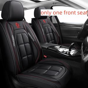 TEMU 범용 풀 커버 방수 스펀지폼 등 지지 PU 가죽 시트커버 1개, 자동차와 SUV, 밴에 적합한 고급 제품, 편안한 사용감, 에어백과 호환, 우아한 솔리드 블랙 컬러