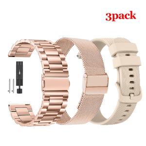TEMU 18/20/22mm 3팩 스테인리스 스틸 메탈 밀라노 및 시계 스트랩, 삼성 4/5/6/7/FE 40/44mm/Amazfit Active/Active2/Bip5/2/GTS3 호환, 가민/화웨이/샤오미 시계 스트랩 액세서리용 메탈 교체 시계 스트랩