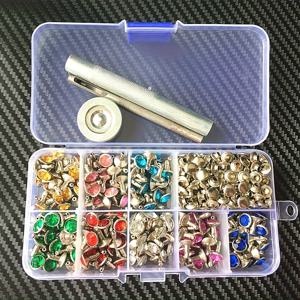 TEMU 240개 8가지 색상 펑크 , 리벳, 라인스톤 스터드 (가죽, 벨트, 핸드백 장식용), 양면 리벳 및 프로젝트용 도구 포함