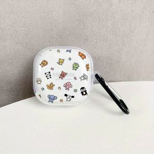 TEMU S5557 컬러풀한 장난감 동물 패턴 이어버드 케이스, 삼성 갤럭시 버즈2/프로/갤럭시 버즈 라이브/FE용, 갤럭시 버즈2 프로용 보호 커버, FE 이어버드 보호 케이스, 갤럭시 버즈 프로용 소프트 케이스
