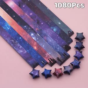 TEMU 1080장 오리가미 종이, 8가지 색상 조합, 양면 별 접기 순수 색상 행운의 별 DIY 공예 장식 스트립