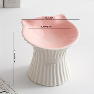 TEMU 원펫 세라믹 그릇 - 고양이 높은 다리 급식 그릇, 경추 보호 물그릇, 애완동물 사료 그릇, 턱검은 방지 제품