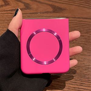 TEMU 휴대폰 케이스 - Y2K 캔디 컬러 솔리드 피부 친화적 무광 CD 디자인 마그네틱 폰 케이스 (삼성 갤럭시 Z 플립 7, 6, 5, 4, 3 호환, 무선 충전 지원) - 스타일리시 무광 접이식 보호 백 커버