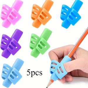 TEMU 성인용 왼손잡이/오른손잡이 전용 훈련용 펜홀더 5개 세트, 혁신적인 필기 보조 그립 장치, 펜 거치대, 자세 교정 손가락 그리퍼