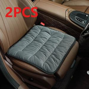 TEMU 2개 세트 신상 가을 겨울 자동차 시트 쿠션, 그레이 두꺼운 플러시 따뜻하고 부드러운 자동차 내부 액세서리