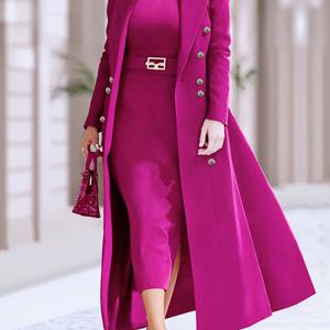 TEMU 봄가을 다용도 우아한 패션 출근용 스트리트 여성 롱 코트 재킷