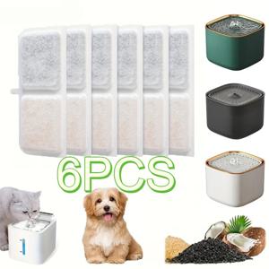 TEMU 애완 동물 급수기용 범용 필터 6/12개입 - 다단계 여과 시스템을 갖춘 이 교체 필터는 고양이 물통 및 그릇에 적합하며 대부분의 애완 동물 급수기에 호환됩니다. 배터리 없음.
