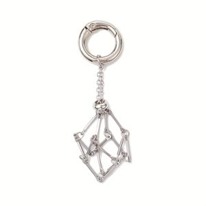 TEMU 1개 스테인리스 스틸 스톤 홀더 펜던트 - 열쇠, 구슬, 돌용 스프링 게이트 링, 장식용 액세서리, 스타일리시 체인 파우치, 일상 휴대 또는 선물용, 81mm, DIY 지갑 제작