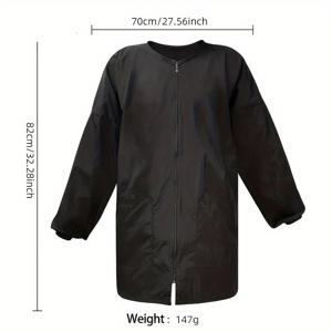 TEMU 이발사용 긴소매 이발 망토, 미용사용 이발 가운, 미용실용 정전기 방지 헤어스타일링 드레싱 천