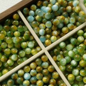 TEMU 100개 블루-그린 캣아이 레진 오일 페인팅 스타일 라운드 스캐터 비즈, 주얼리 만들기 DIY 팔찌, 목걸이, 액세서리 재료 8/10mm