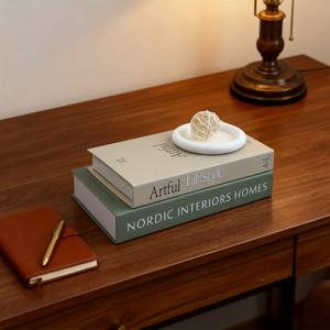 TEMU 2개 세트 홈 종이 책, 그린 및 베이지색, 정교한 시뮬레이션 책, 실내 데스크탑 장식, 침대 옆 테이블 및 책상 장식, 홈 룸 미적 장식