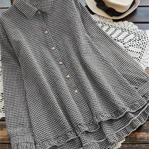 TEMU 로사 페라 여성용 우아한 긴 버튼셔츠 - 클래식 체크 칼라 버튼 프론트 플라켓 긴팔 블라우스, 오피스, 세미포멀 & 캐주얼 웨어, 세탁기 사용 가능, 봄 여름 가을 맞춤형 탑
