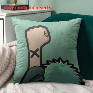 TEMU 로로노나 조로 애니메이션 쿠션 - 조로 애니메이션 팬을 위한 양면 프린팅 소파 & 침대용, 부드러운 기계 세탁 가능 폴리에스터, 거실용 (애니메이션 선물로 이상적)