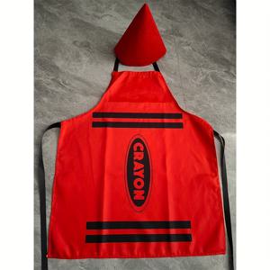 TEMU 컬러풀 크레용 앞치마 코스튬 세트 (콘 모자 포함) - 어른용 창의적인 멀티컬러 의상, 할로윈 파티, 코스프레, 교사 드레스업 & 그룹 테마 - 내구성 있는 원단, 조절 가능한 핏, 친구, 남성 & 여성을 위한 재미있는 선물, 파티 의상