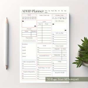 TEMU 1개 플래너 노트북 / 일일 중요 작업 로그 / 일일 작업 플래너 / 생각 정리, 생산성 향상 / 아이디어 정리 플래너 / 플래너 및 정리 도구에 적합