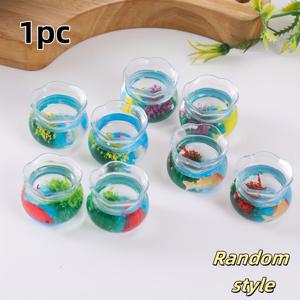 TEMU 미세한 물결 효과가 있는 코이 물고기 탱크 미니어처 모델, 인형의 집 장면 장식품으로 사용