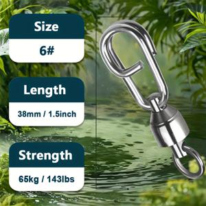 TEMU 타원형 스플릿 링이 있는 볼 베어링 스냅 스위블 25개, 바닷물 민물용 낚시 태클