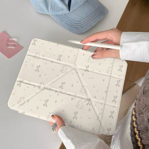 TEMU 보타이 버니 멀티폴드 Y자주름 태블릿 케이스, 아이패드 11 2025, 에어 7 2025.9, 에어 4-5-6.2, 프로 11세대, 및 9.7.5용, 슬립/웨이크 기능 포함