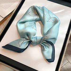 TEMU FANGSIGE 100% 뽕나무 실크 스카프, 란칭 라이트 블루, 20.86인치