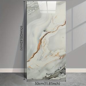 TEMU 20개 대리석 텍스처 자체 접착 벽 패널 - 방수 자체 접착 PVC, 주방, 욕실, 홈 데코용, 알루미늄 백킹, 크기 30.0X59.99cm