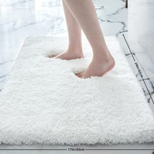 TEMU 1개 화이트 아르кти크 벨벳 욕실 매트 6가지 사이즈 | 미끄럼 방지, 푹신함, 세탁 가능, 고급스러운 플러시 러그 (욕실, 주방, 침실 바닥용), 욕조에 적합, 부드러운 숱, 높은 흡수력, 욕실 러그, 침실 카펫, 할로윈 및 크리스마스 선물로 이상적