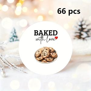 TEMU 66개 베이킹 러브 스티커 - 리얼리스틱 초콜릿 쿠키와 레드 하트 디자인, 포장용 종이 라벨, 카페 브랜드 마케팅, 선물 포장 - 맛과 따뜻함을 전달하는 커피 테마 스티커, 텍스처 일러스트, 선물 포장 장식, 포장 라벨,식품 테마 데칼,질감 있는 일러스트 스티커,리얼리스틱 초콜릿 쿠키 디자인,하트 모양 쿠키 모티프,찢어지지 않는 라벨, 종이 품질