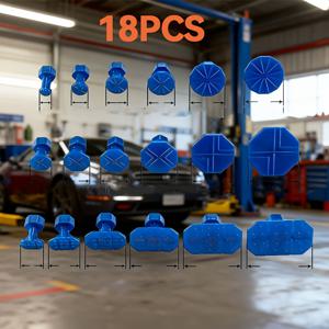 TEMU 18피스 DIY 자동차 덴트 수리 키트 - 강력한 흡입컵 & 버퍼 패드 포함, 전문 도구 불필요, 간편한 덴트 제거, 소형 스크래치/충돌 빠른 해결, 차주를 위한 비용 절약형 자동차 복원 및 덴트 제거