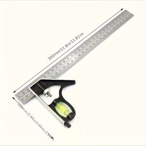 TEMU 1개 각도 게이지, 300mm, 정밀 위치 측정자, 디지털 게이지 및 직선자 포함, 내마모성 고정밀, 전원 불필요, 다기능 조절 가능한 목공 도구, 발렌타인데이 선물