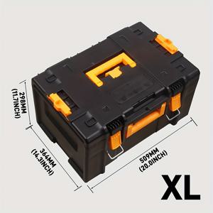 TEMU 대용량 스택 가능 공구함 세트, 헤비듀티 산업용 공구 보관 케이스 (손잡이 및 잠금 구멍 포함), 금속 보안, 대형 핸드 트럭 포함, 다양한 시나리오에 적합